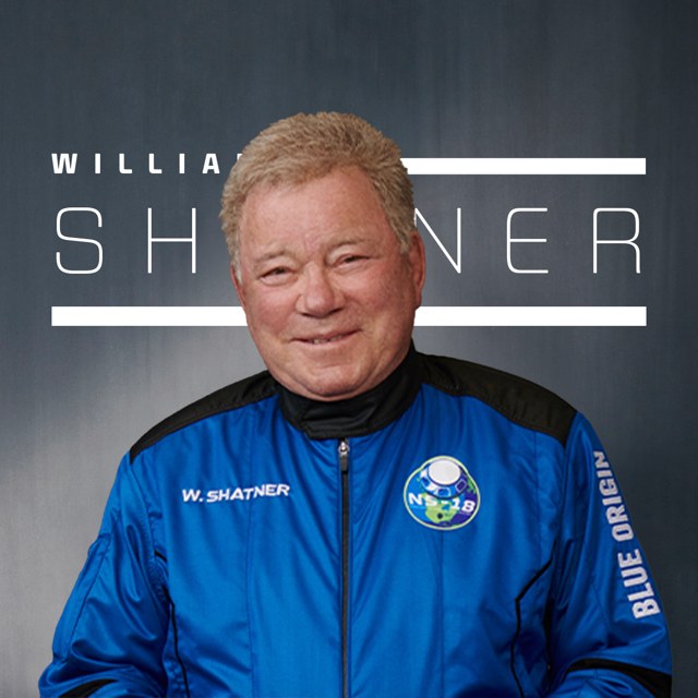 Official Blue Origin spaceflight portrait of William Shatner